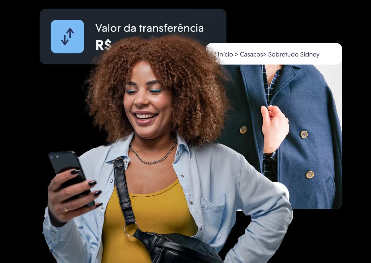 Cliente comprando pelo celular em uma loja virtual Nuvemshop